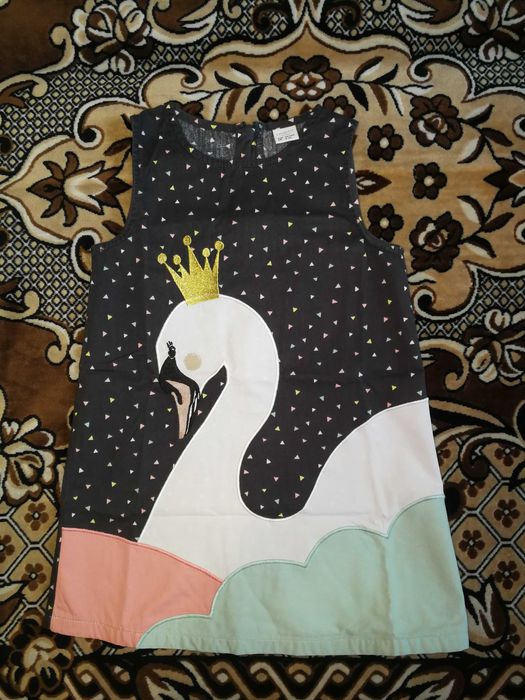 Летнее платье сарафан Lindex (Линдекс) р.2-4 года (98-104 см) с Лебедь