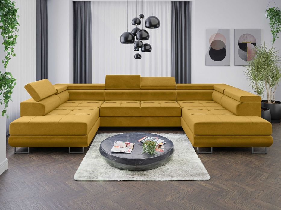 Narożnik Sofa Anton U funkcja spania delfin Kronos 7 sprezyna falista