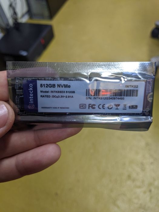 Накопичувач Intecko SSD nvme 512Gb Нові 100% здоровя