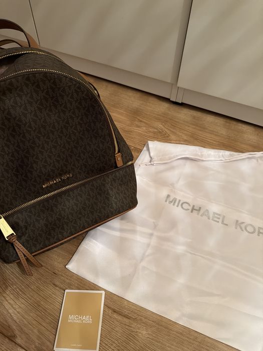 Michael Kors Rhea Zip plecak damski brązowy MK – NOWY oryginalny