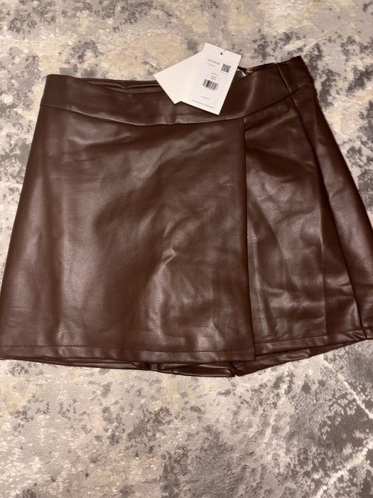 Спідниця-шорти з еко-шкіри chocolate