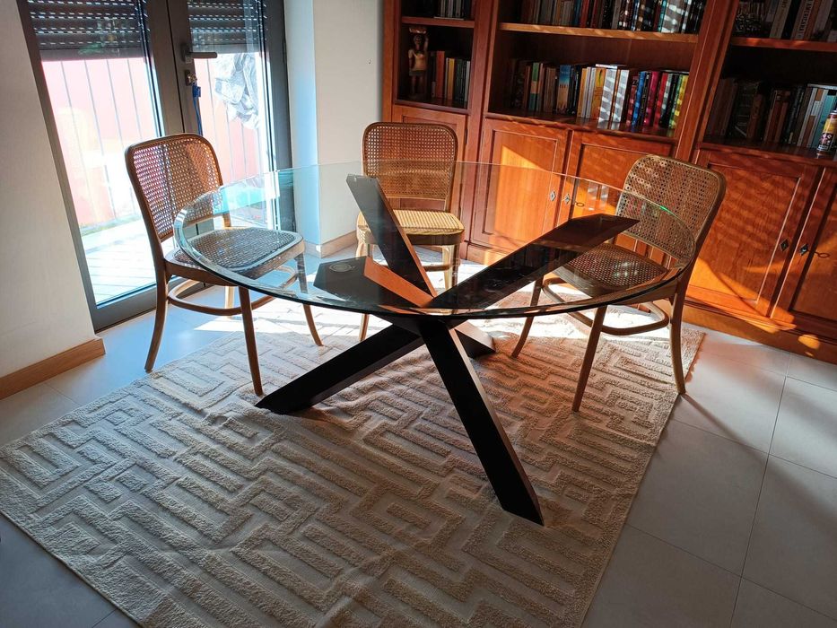 Mesa redonda vidro área store