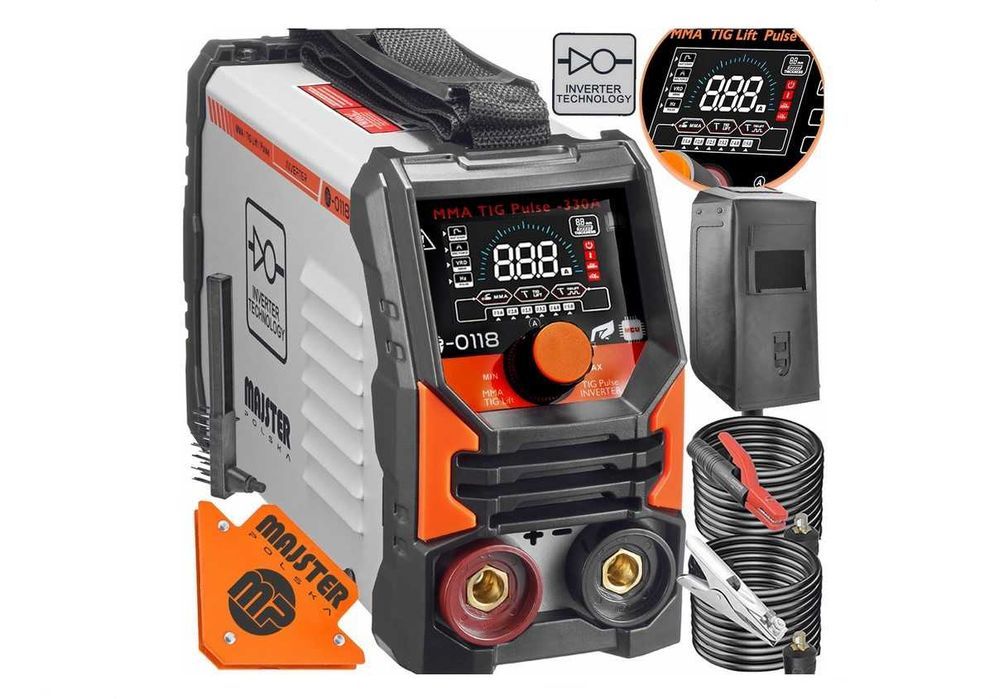 Spawarka inwertorowa Majster Polska 20-315 A 230 4,8 kVA LCD Akcesoria