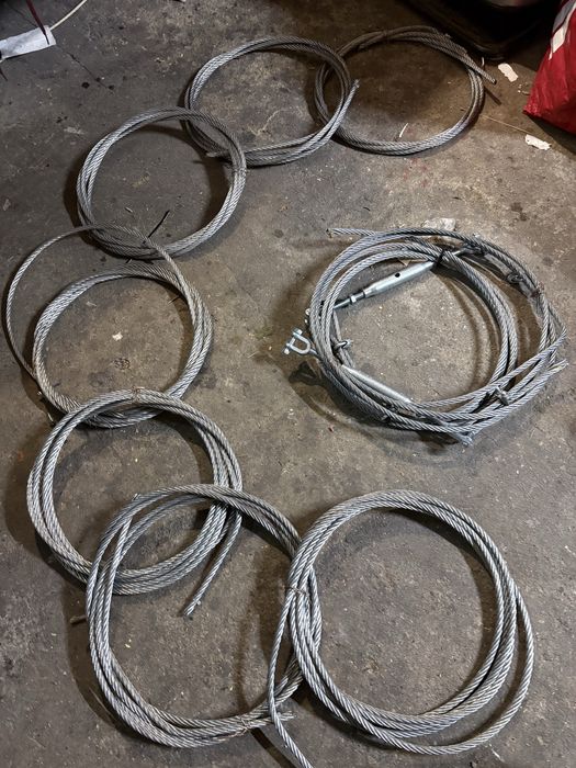 Liny Stalowe ocynk, 8mm, 7x360cm + 4Naciągi