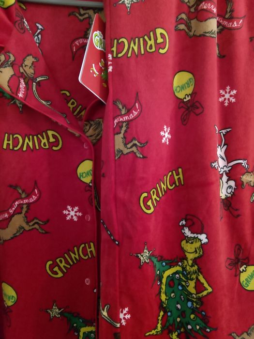 Piżama Grinch, świąteczna,zimowa,Welurowa