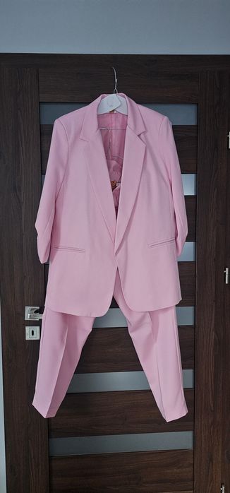 Garnitur damski pudrowy róż - różowy xxl