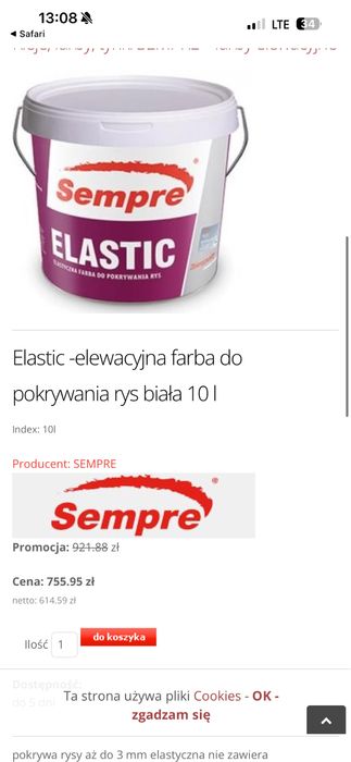 Sempre Profesjonalna Czarna  Farba  Elewacyjna !