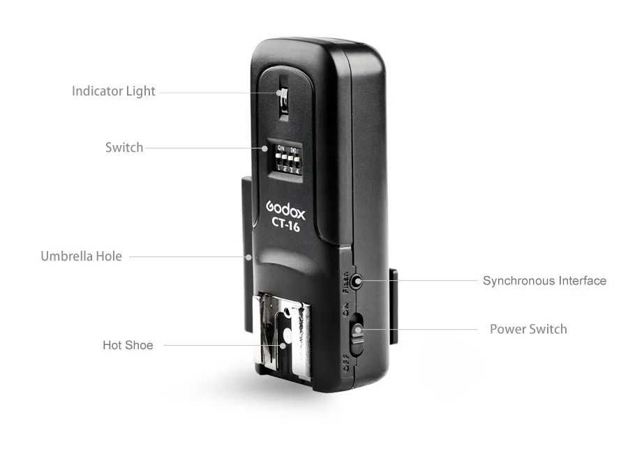 Rádio Flash GODOX CT-16 (1 receptor sem fios 16 canais ) NOVO