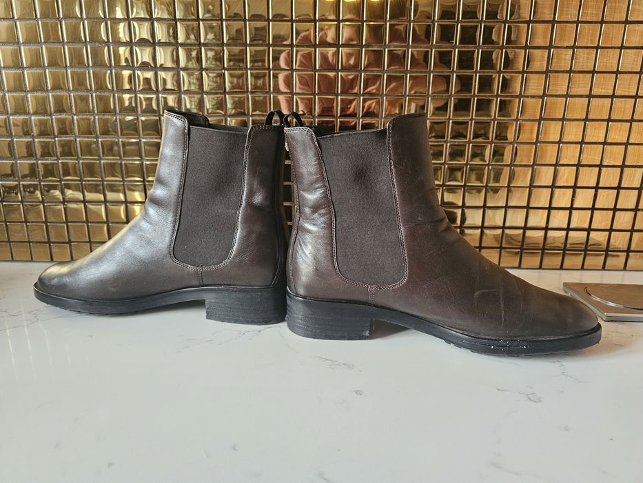 Buty Högl sztyblety damskie ciemny brąz skóra 41 wkładka 26,5cm