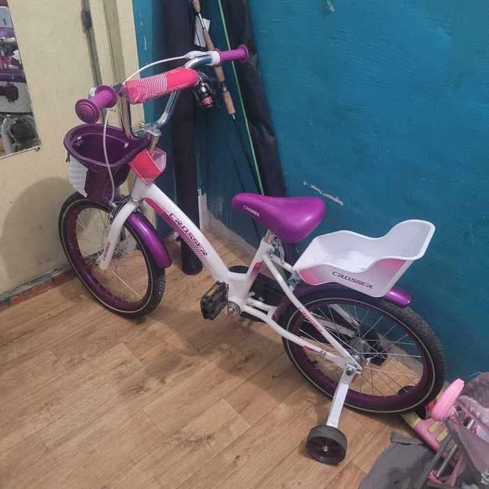 Детский велосипед Crosser Kids Bike 16″ бело - фиолетовый