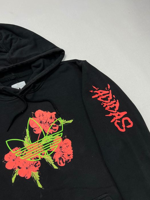Hoodie Adidas Big Logo Flowers Black bluza