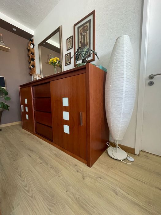 Conjunto de Sala de Jantar – Aparador + Mesa Extensível + 6 Cadeiras