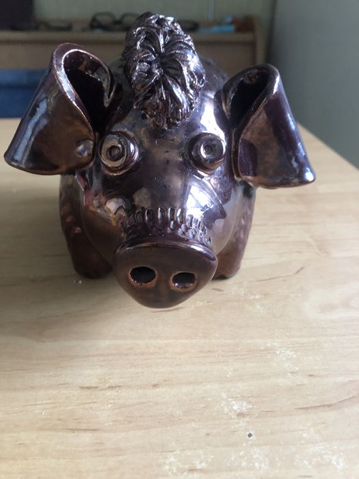 Копилка свинка, майолика, винтаж