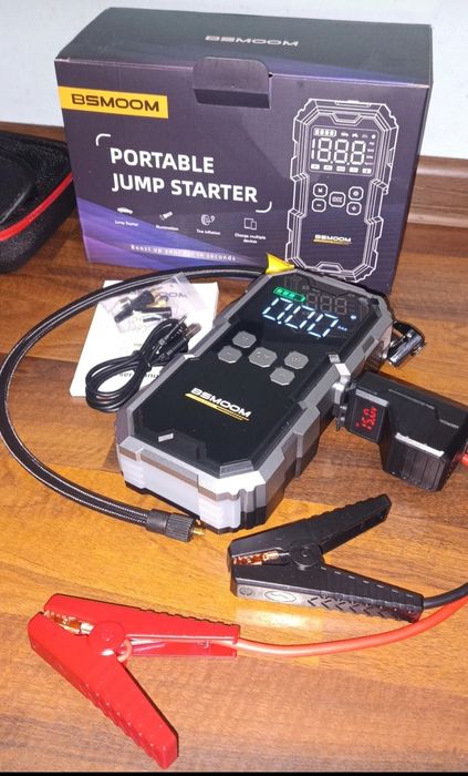 Booster, jump starter, kompresor samochodowy i latarka