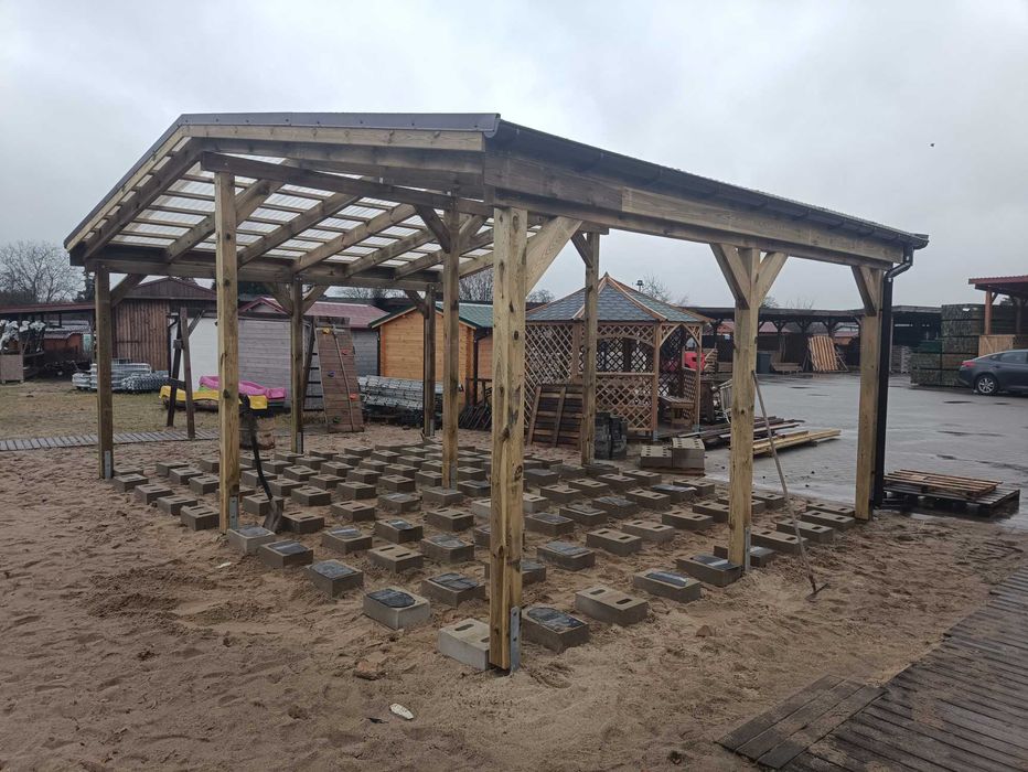 Wiata zadaszenie taras  konstrukcja drewniana  na wymiar Carport