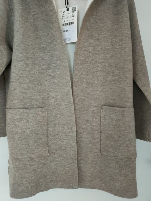 Płaszcz trencz z dzianiny Zara 128 Nowy