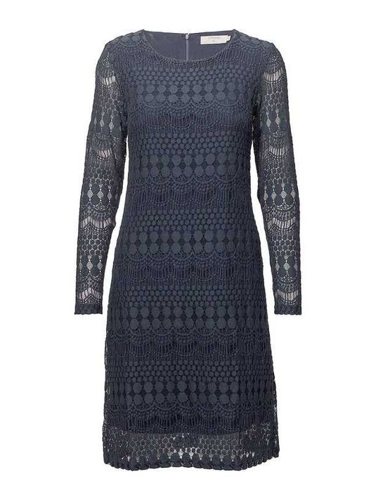 Cream granatowa koronkowa sukienka w rozm.XS/S