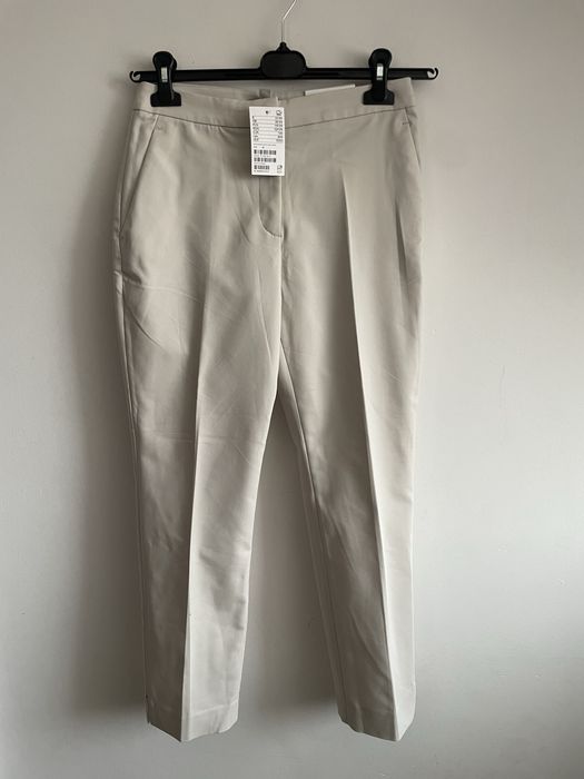 H&M nowe eleganckie cygaretki spodnie nude casual