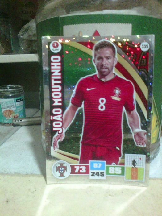 carta metálica adrenalyn Panini 2015 João Moutinho #335 - oferta dos portes de envio
