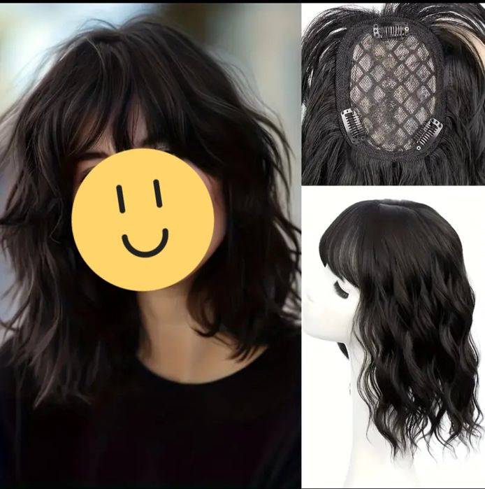 Extensão / topper de cabelo.
Cerca de 35 cm.
Sintético natural.