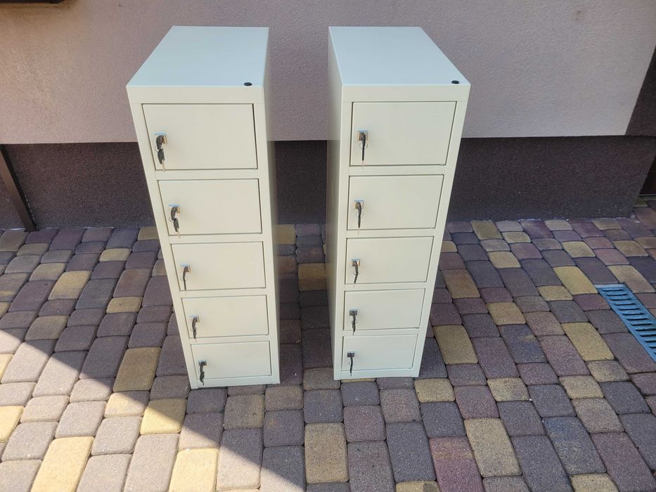 2 x Szafka Skrytkowa Metalowa 5 Schowków Na Klucz