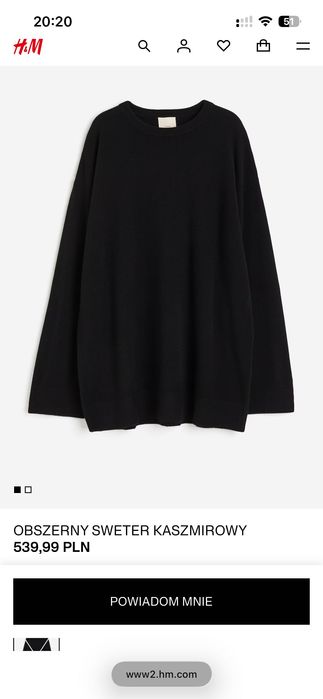 H&M кашемір 90% М светр кашеміровий