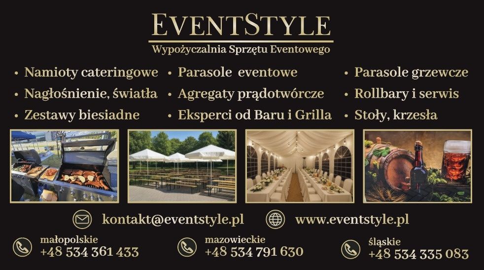 Wynajem Sprzętu Eventowego, Namioty, Parasole, Ławki, Stoły, Krzesła