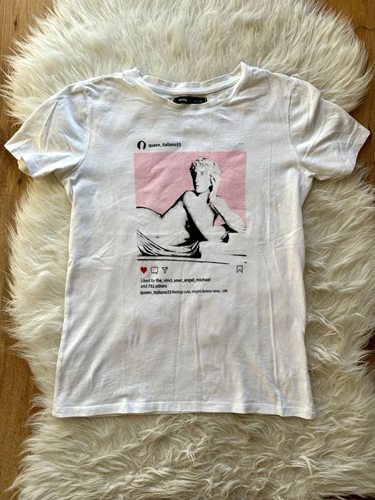Biała koszulka t-shirt sinsay XS bawełna