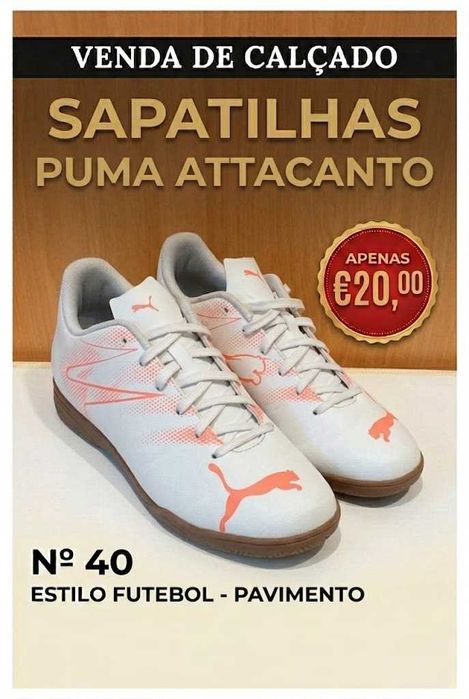 Sapatilhas futsal Puma Attacanto Tam.40
