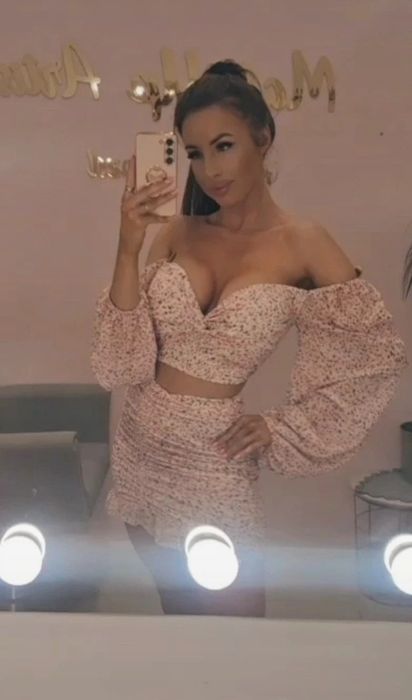 Komplet set kwiaty spódniczka i bluzka Hiszpanka