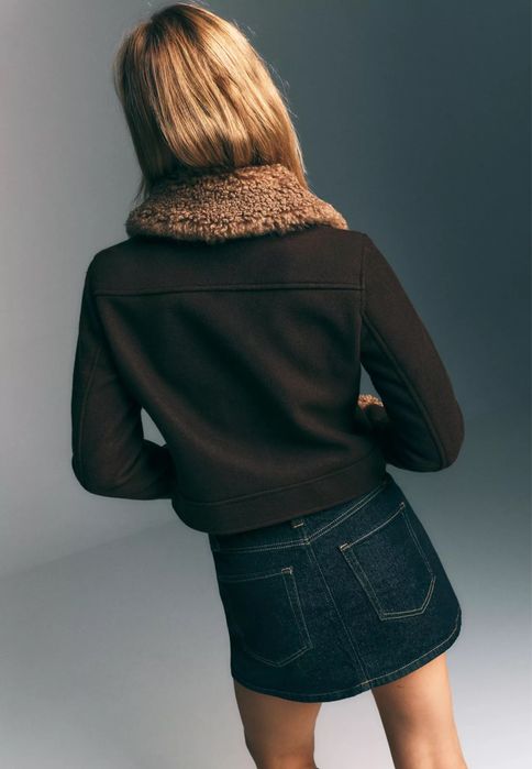 Юбка шорты stradivarius темно синяя джинсовая