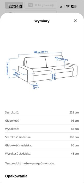 Sofa/kanapa 3-osobowa Ikea