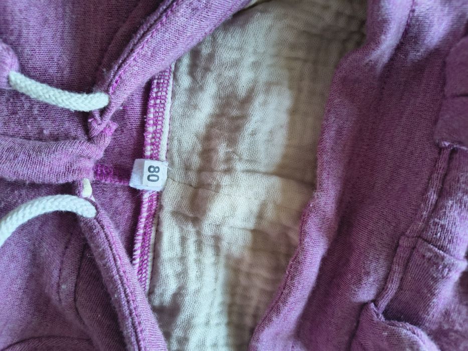 Kombinezon niemowlęcy z wełny Merino jesień wiosna, rozm.80 + czapka, MOTULINKA
