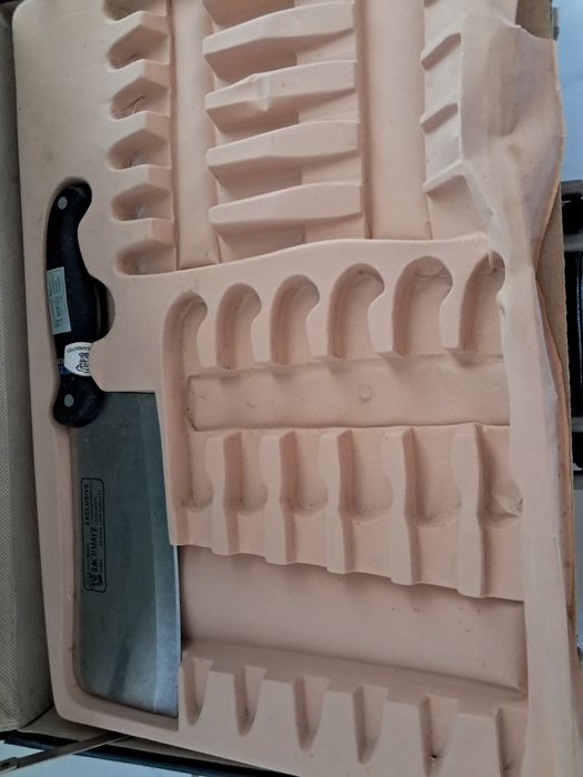 Pasta rectangular de Pele com faqueiro