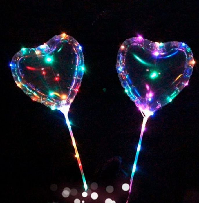 Светящиеся шарики Бобо на палочке подарок на день Валентина