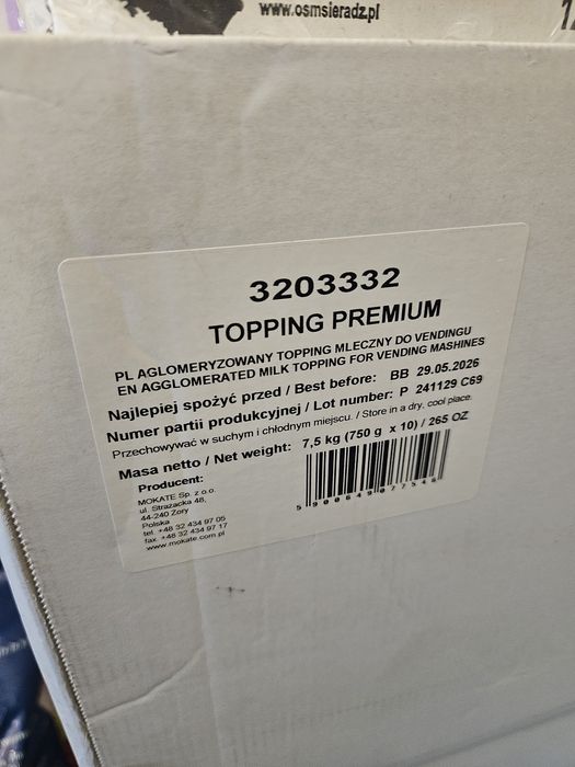 Topping mleczny w proszku ilość 31