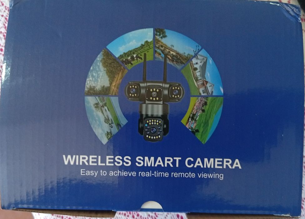 Câmara de Vigilância Wi-Fi Multi-Lente (Sistema de 3 Ecrãs)