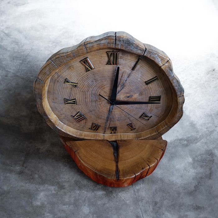 Zegar rustykalny drewniany akacja