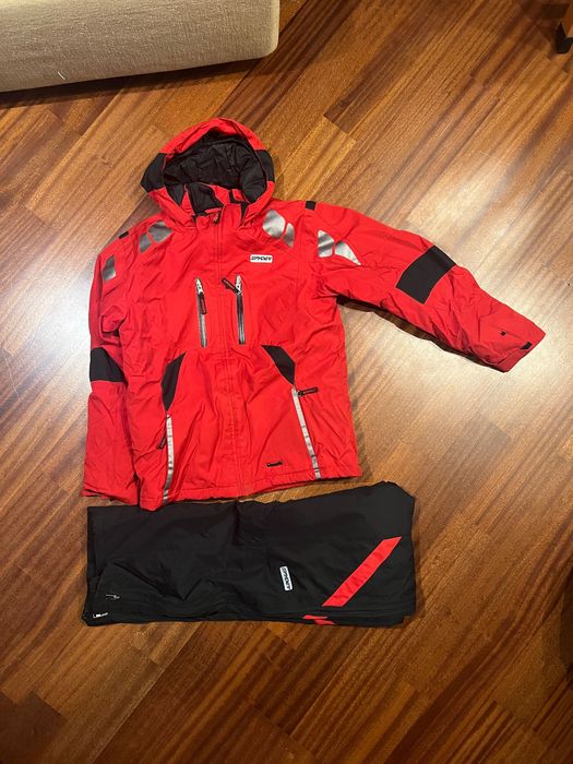 Лижний комплект Spyder: куртка + штани (Kids 170/164), червоний/чорний