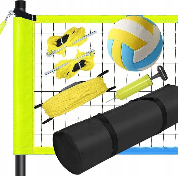 Zestaw do siatkówki Vanku 9,5m siatka słupki piłka pompka torba ogród