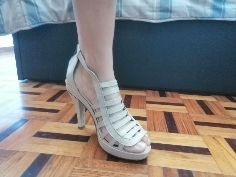 Sandálias pele  Bege 37 - Bus Urban wear