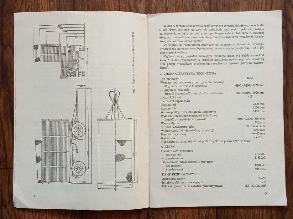 Instrukcja D55 przyczepa D-55