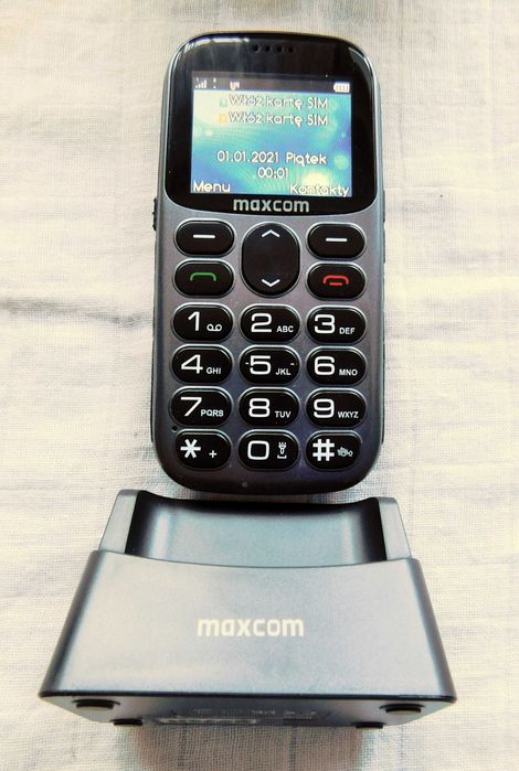 MAXCOM COMFORT MM471 dla seniora,, podstawka, 2*SIM, =gwarancja=