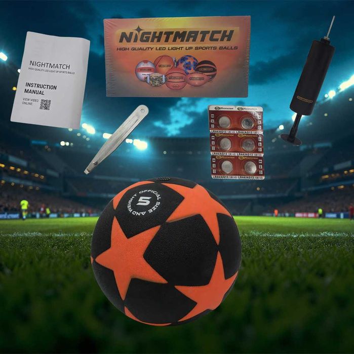 Świecąca Piłka Nożna LED NIGHTMATCH rozm 5 - HIT na wieczorne mecze