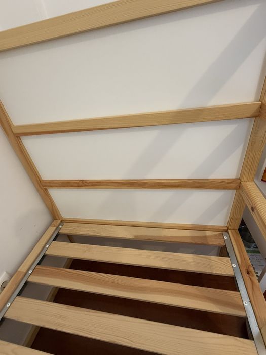 KURA Cama reversível, branco/pinho, 90x200 cm