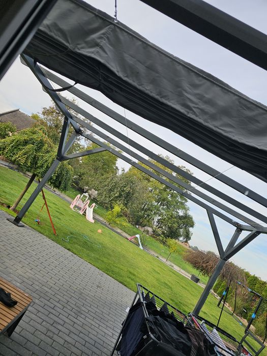 Pergola drewniana 4x4 z żaglem