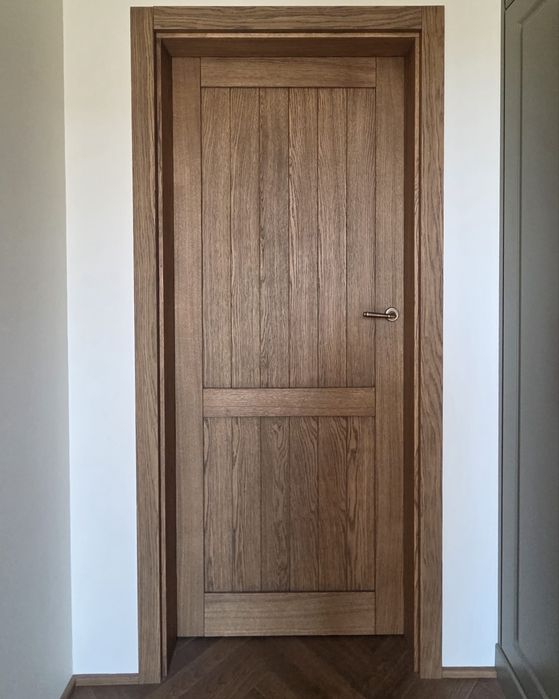 Drzwi drewniane bezprzylgowe dębowe, futryny regulowane KAŻDY WYMIAR