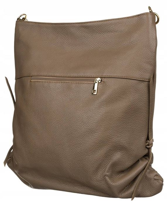 shopperka w typie worka ze skóry naturalnej - peterson