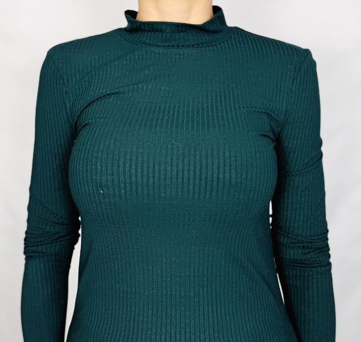 Ciemnozielona tunika z półgolfem XS 34