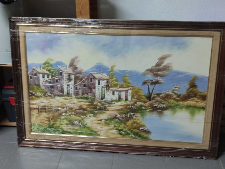 Quadro com uma bonita paisagem campestre